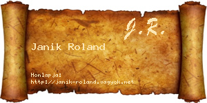 Janik Roland névjegykártya